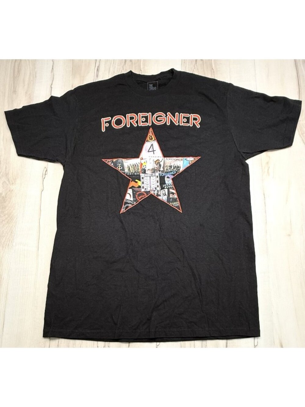 FOREIGNER Adult LARGE Black Cotton Texas Tour 2020 S/S 2-Sided Graphic T-SHIRT